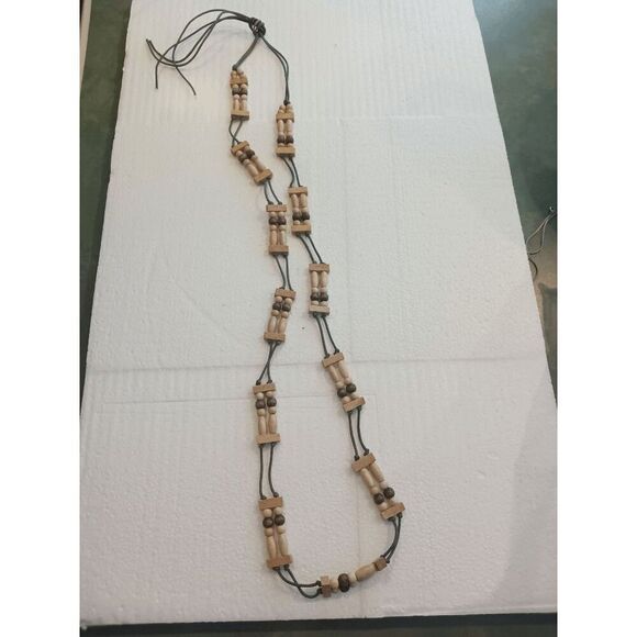 Bohemian Cottage Vibes Wooden Beaded Tie Belt - 57" - Picture 3 of 4